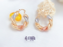 Oil painting color matching twisted curling earrings