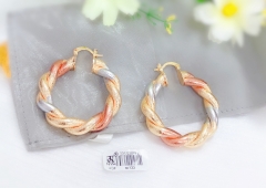 Contrasting colors twisted curl earrings