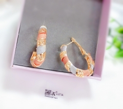 Oil painting color matching thread earrings