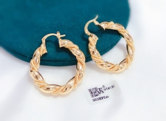 Double spiral gold earrings