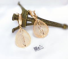 Round Hollow Drop Earrings