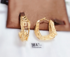 Irregular gold hollow earrings