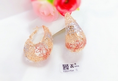 Oil painting welding flower hollow earrings