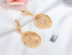 Gold Oval Drop Earrings