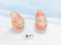 Oil painting hollow earrings