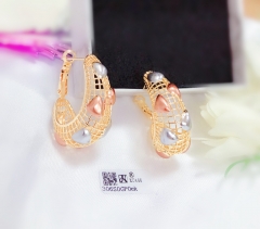 Oil painting hollow earrings