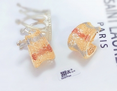 Oil painting color matching hollow  earrings