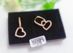 Hollow Heart Style Gold Earrings