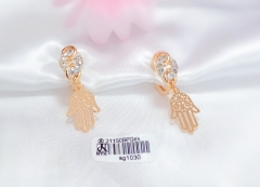 Gold Polished Hand Drop Earrings