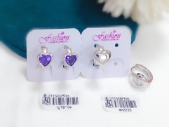 Purple/White Zirconia Earrings