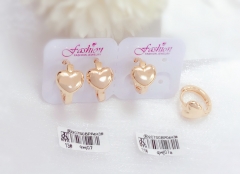 Gold heart polishing exquisite earrings