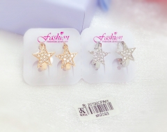 start shape white zircon earrings