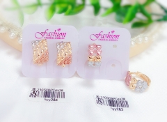 Oil painting color matching thread earrings