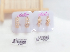 Gold zircon classic style earrings