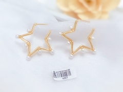 Pentagram pearl style big earring