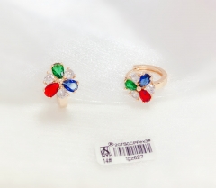 Colorful Zircon gold Earring