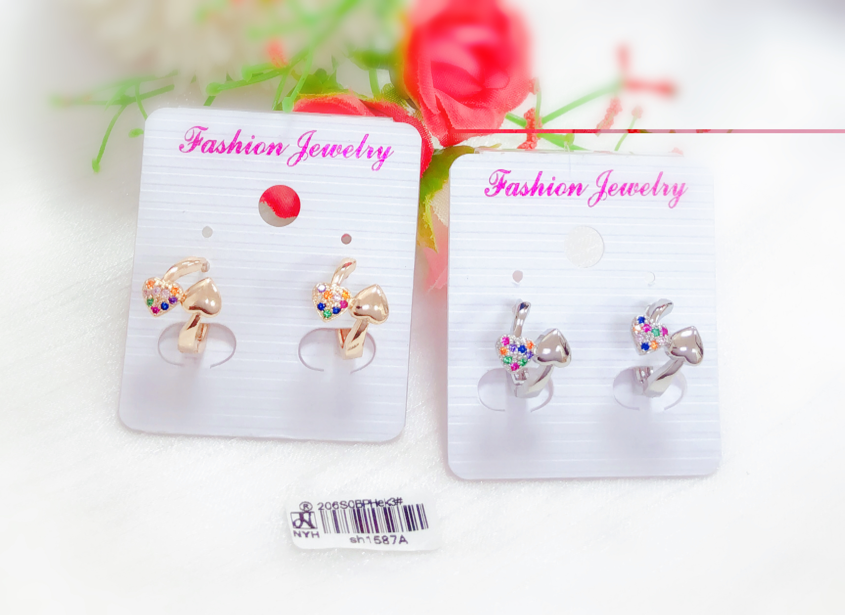 Colorful Zircon Silver/Gold  Earring