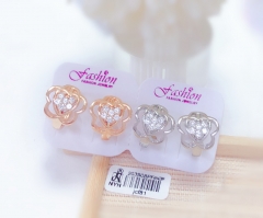 Hollow flower dazzling earrings