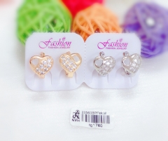 Heart style white zircon earrings