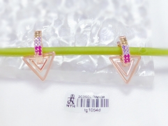 Hollow triangle colorful zircon earrings