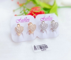 Heart style full zircon earring