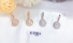 Round full zircon earrings