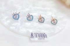 Strawberry Blue Zirconia Earrings