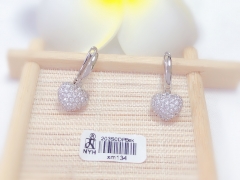 Heart style full zircon earrings