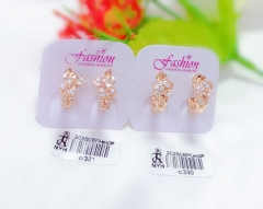 Rose gold artificial gemstones earrings