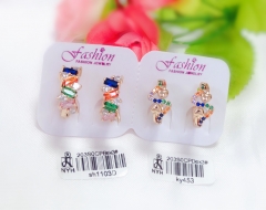 Irregular colorful gold earrings