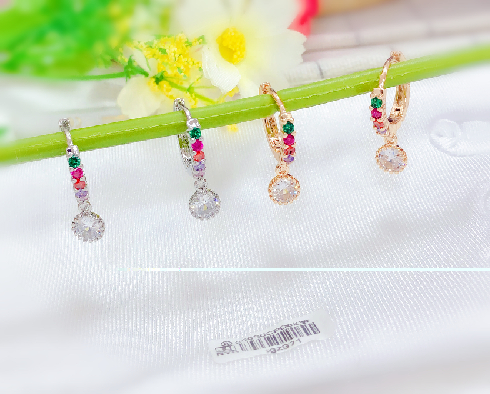 Colorful Zircon pendant arring