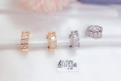 Simple style white zircon earrings