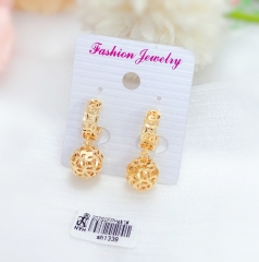 Hollow Pendant Ball Gold Earrings