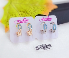 Blue zirconia simple earrings