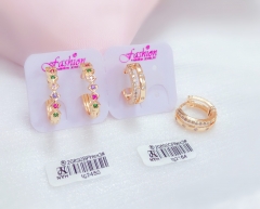 Gold Artificial Gemstone Earring