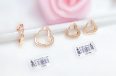 Glossy style gold earrings