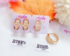 Colorful Zircon Gold Earring