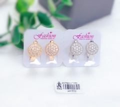 Round full zircon earrings