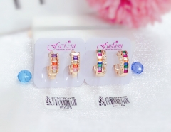 Colorful Zircon Gold  Earring