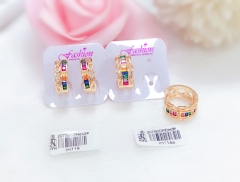 Colorful Zircon Gold  Earring