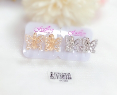 Butterfiy style white earrings