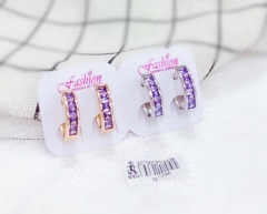 Purple zircon simple earrings