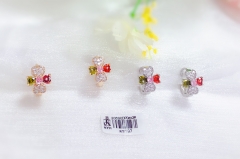 Colorful Zircon Silver/Gold Earring