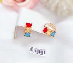 Colorful Zircon Gold Earring