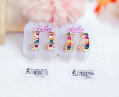 Colorful Zircon Gold  Earring