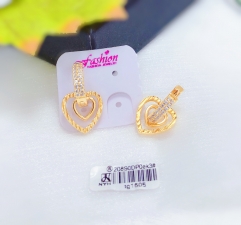 Hollow heart gold earrings