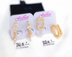 Gold compact earrings