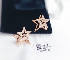 Hollow star style dazzling  earring