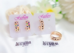 Colorful Zircon Gold Earring