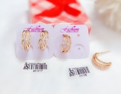 Hollow irregular style gold earrings